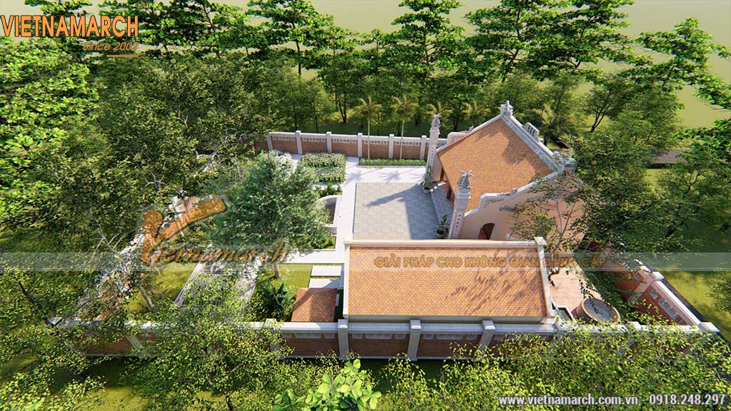 Bản vẽ thiết kế nhà thờ họ kết hợp nhà ngang tại Mê Linh Hà Nội > Không gian nhà thờ họ kết hợp nhà ngang tại huyện Mê Linh