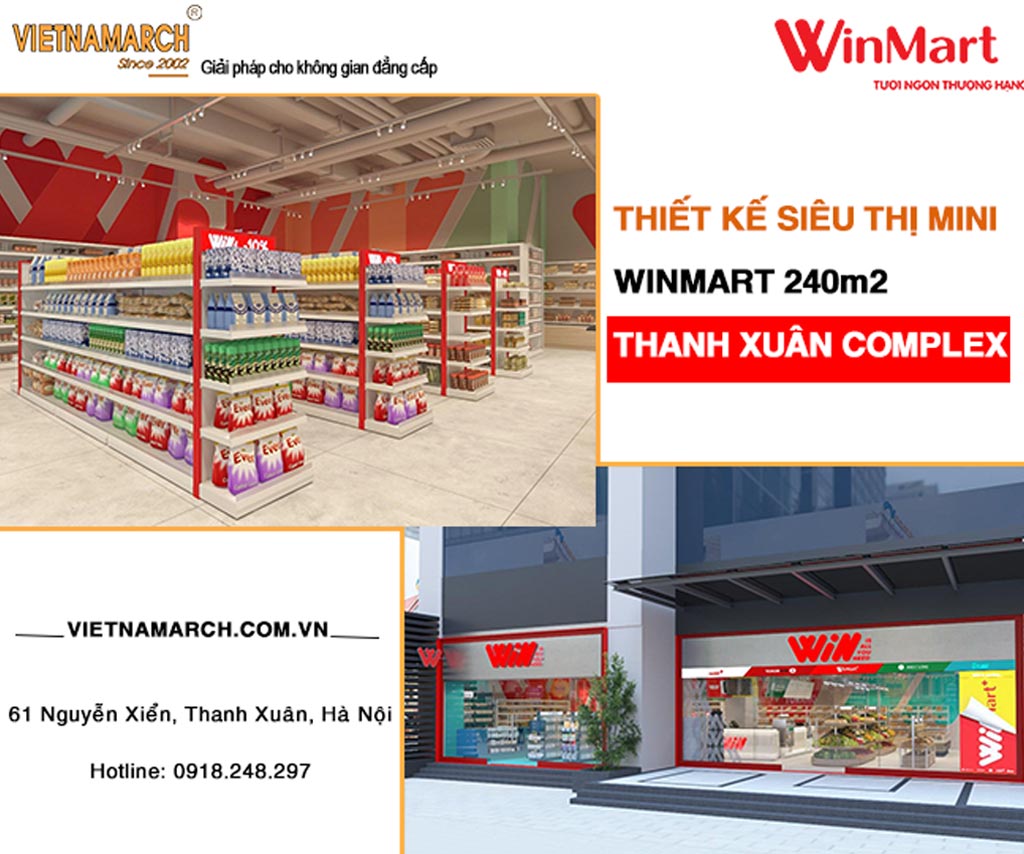 Phối cảnh 3D dự án thiết kế siêu thị mini 240m2 tại Thanh Xuân Complex