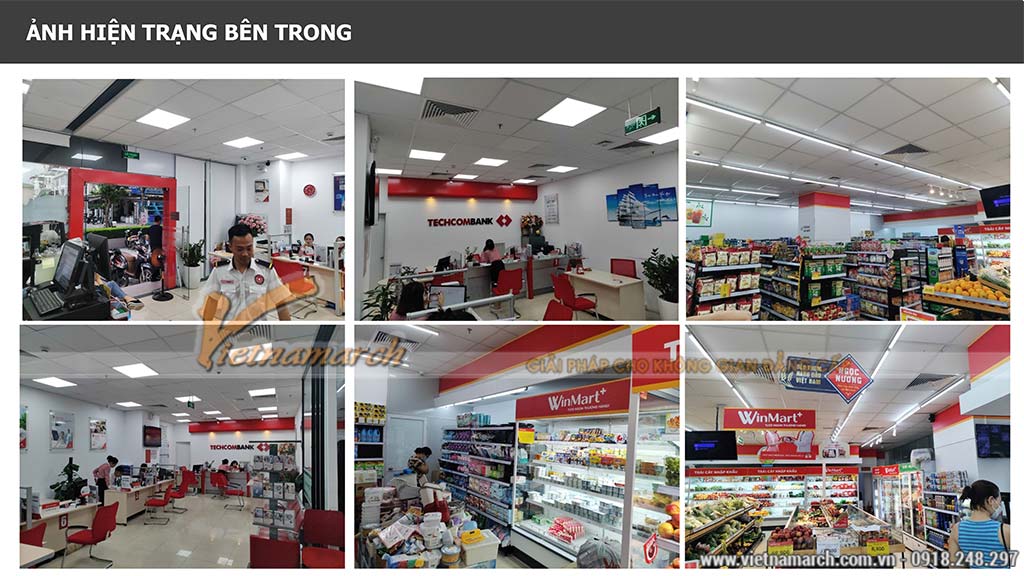 Phối cảnh 3D dự án thiết kế siêu thị mini 240m2 tại Thanh Xuân Complex > Hiện trạng bên trong siêu thị 240m2