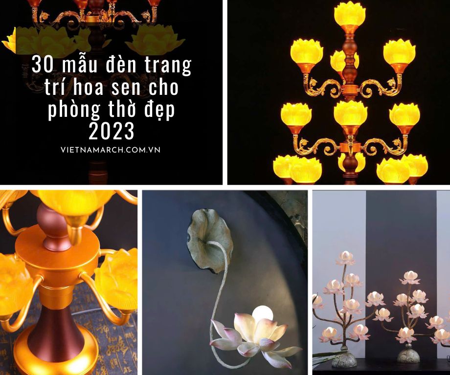 30+ mẫu đèn trang trí phòng thờ hình hoa sen hot nhất 2023
