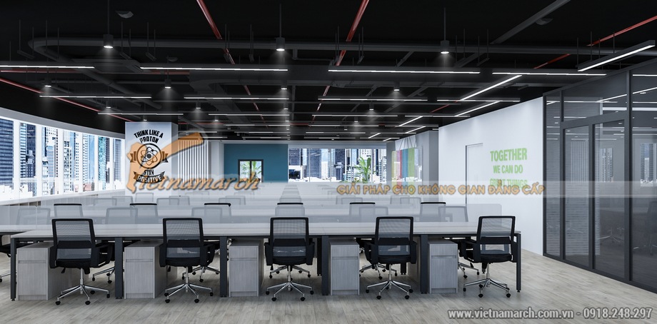 Dự án thiết kế văn phòng 850m2 hiện đại cho công ty công nghệ > Dự án thiết kế văn phòng 850m2 hiện đại cho công ty công nghệ