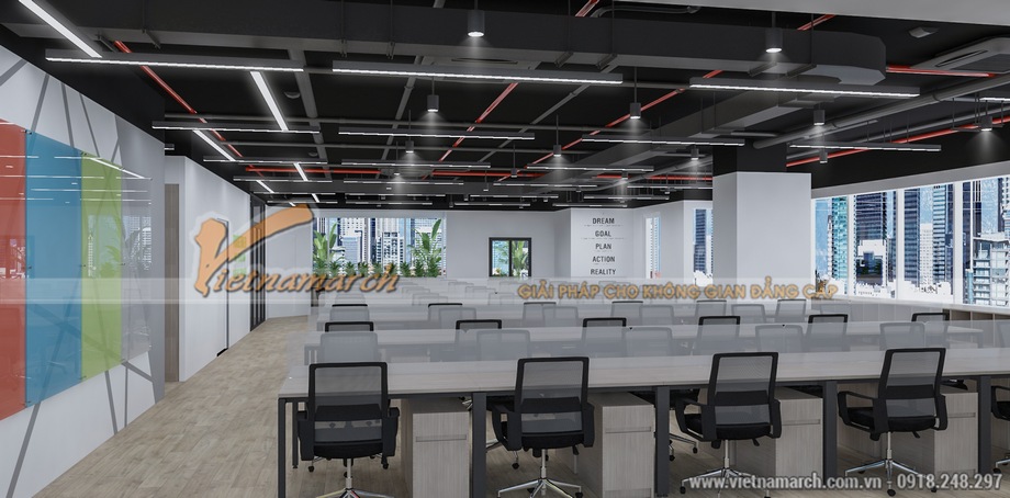 Dự án thiết kế văn phòng 850m2 hiện đại cho công ty công nghệ > Dự án thiết kế văn phòng 850m2 hiện đại cho công ty công nghệ