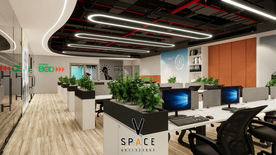Concept thiết kế văn phòng 60 chỗ ngồi tại Hà Đông