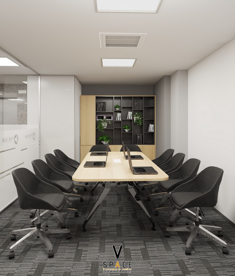 Bản vẽ 3D thiết kế văn phòng truyền thông The Sun Media 100m2