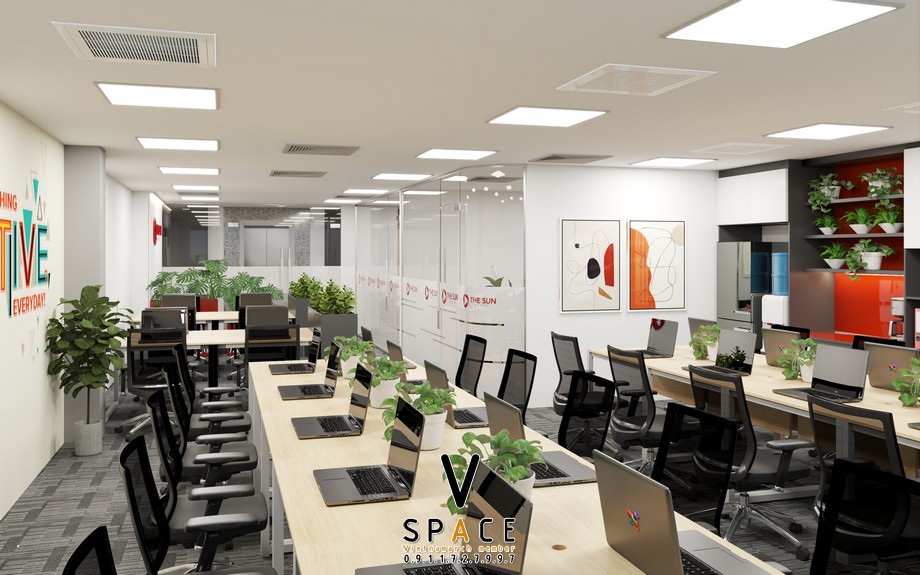 Bản vẽ 3D thiết kế văn phòng truyền thông The Sun Media 100m2 > 3D thiết kế văn phòng truyền thông The Sun Media 150m2