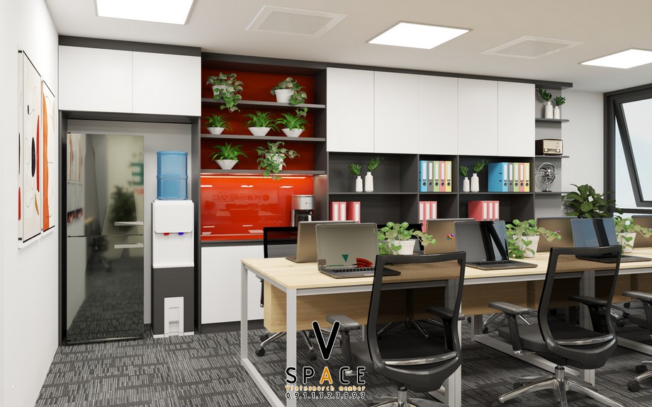 Bản vẽ 3D thiết kế văn phòng truyền thông The Sun Media 100m2