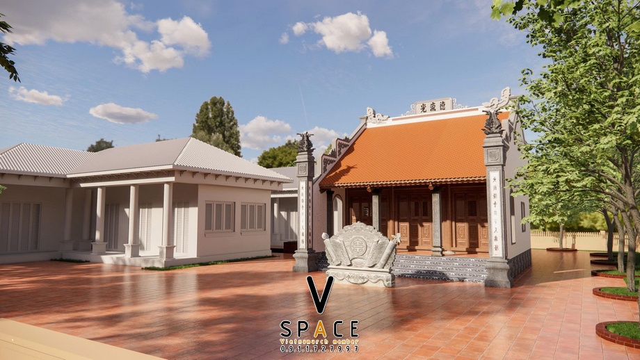 Nhà thờ họ 3 gian có cuốn thư đá tại Đông Tiền Hải Hưng Yên > Nhà thờ họ 3 gian có cuốn thư đá tại Đông Tiền Hải Hưng Yên