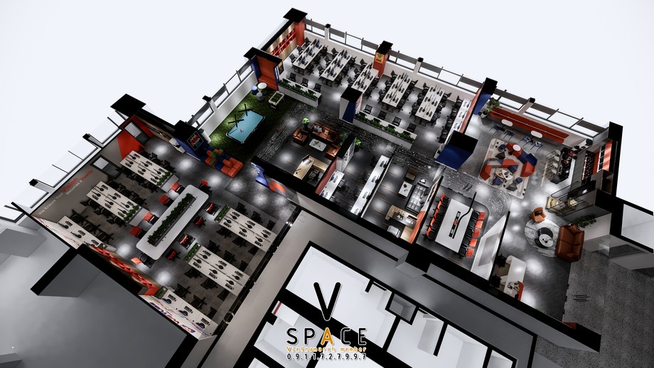 Thiết kế văn phòng công ty giải trí Wetube 500m2 > Thiết kế văn phòng công ty giải trí Wetube 500m2