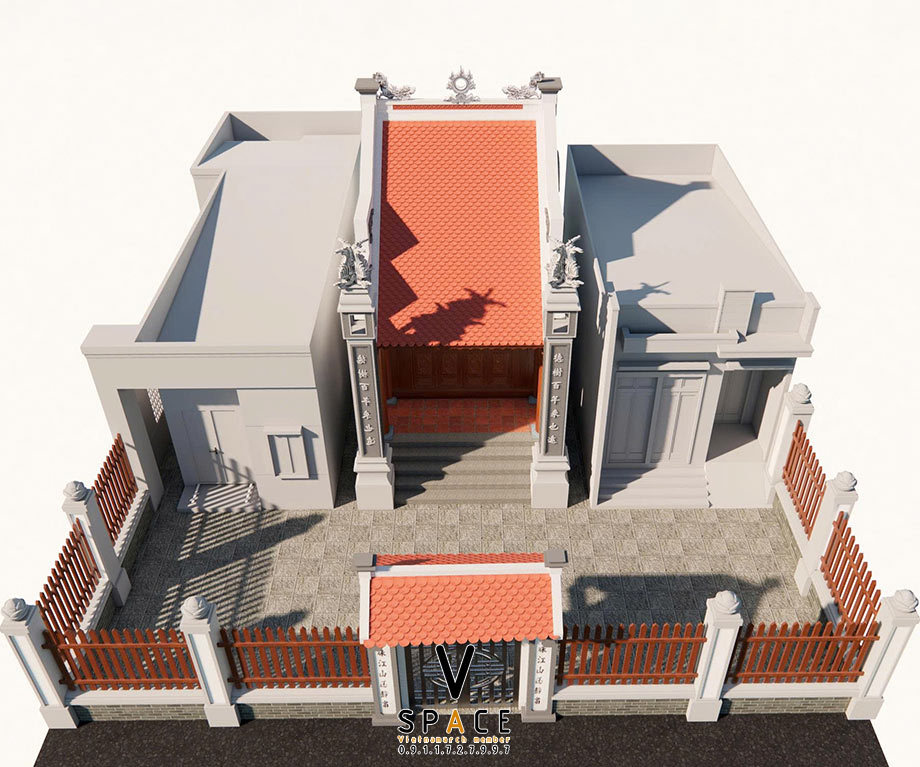 Mẫu nhà thờ họ 4x8m diện tích nhỏ tại Ninh Giang Hải Dương