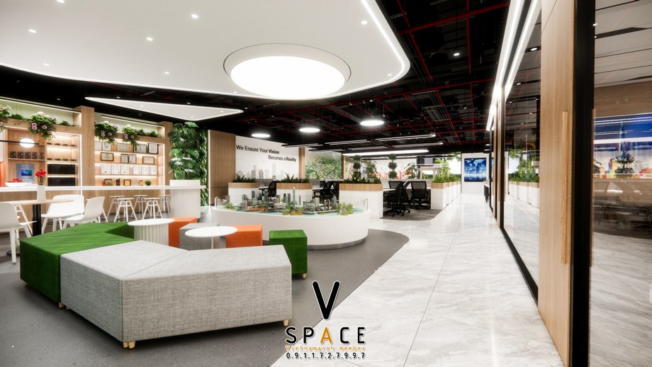 Phương án thiết kế nội thất văn phòng 1400m2 tại Thạch Thất Hà Nội > Phương án thiết kế nội thất văn phòng 1400m2 tại Thạch Thất