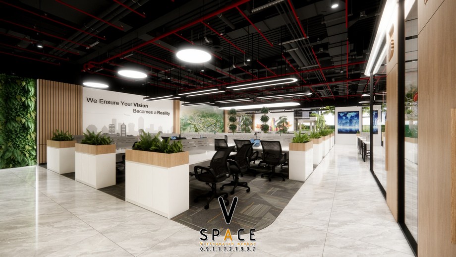 Phương án thiết kế nội thất văn phòng 1400m2 tại Thạch Thất Hà Nội > Phương án thiết kế nội thất văn phòng 1400m2 tại Thạch Thất