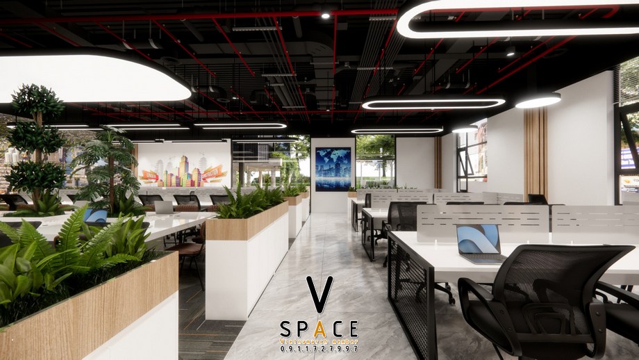 Phương án thiết kế nội thất văn phòng 1400m2 tại Thạch Thất Hà Nội > Phương án thiết kế nội thất văn phòng 1400m2 tại Thạch Thất