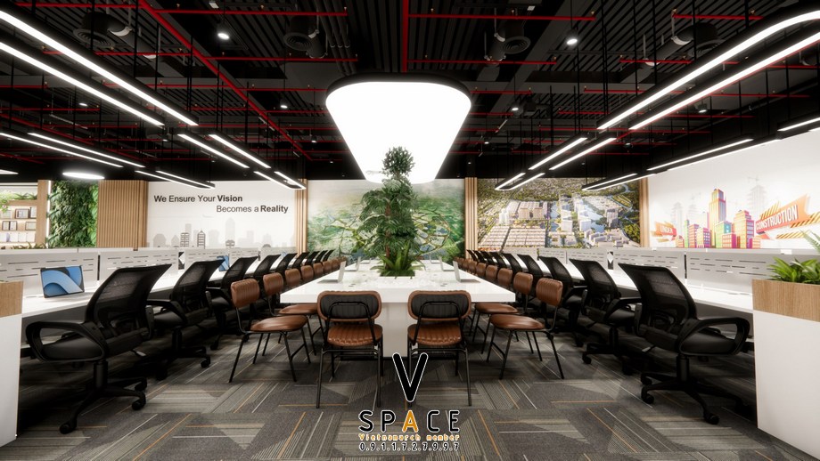 Phương án thiết kế nội thất văn phòng 1400m2 tại Thạch Thất Hà Nội > Phương án thiết kế nội thất văn phòng 1400m2 tại Thạch Thất