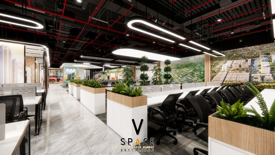 Phương án thiết kế nội thất văn phòng 1400m2 tại Thạch Thất Hà Nội > Phương án thiết kế nội thất văn phòng 1400m2 tại Thạch Thất