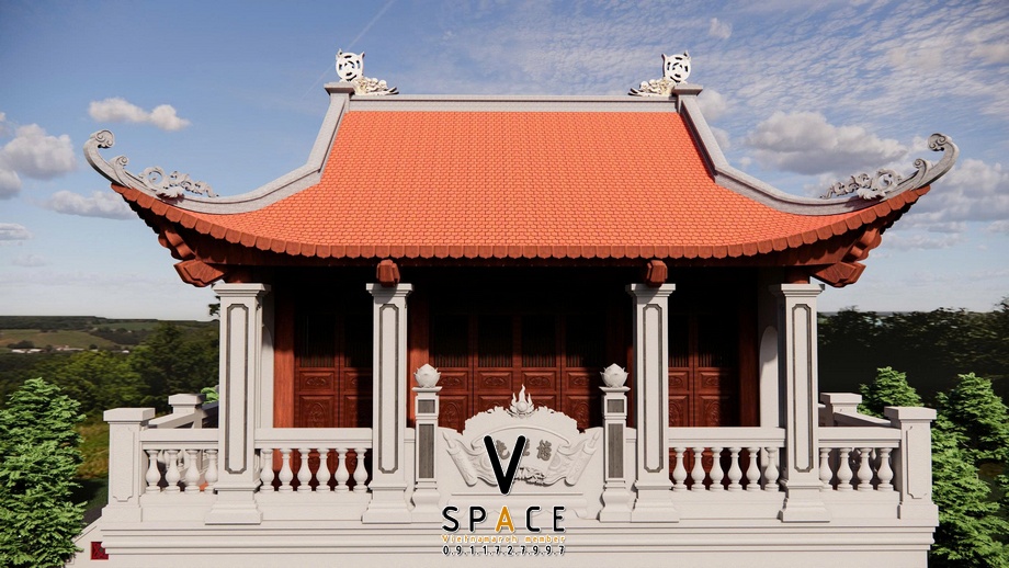 Nhà thờ họ 2 tầng 4 mái mặt tiền xoay ngang đặc biệt > Nhà thờ họ 2 tầng 4 mái mặt tiền xoay ngang đặc biệt