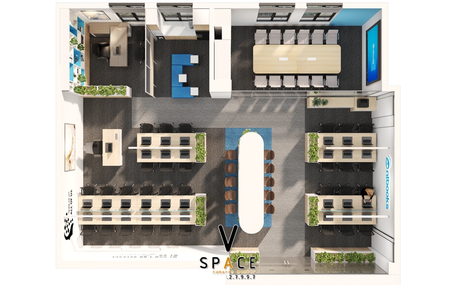 Dự án thiết kế văn phòng 120m2 NTBOOKS 83 Nguyễn Khang > Dự án thiết kế văn phòng 120m2 NTBOOKS 83 Nguyễn Khang