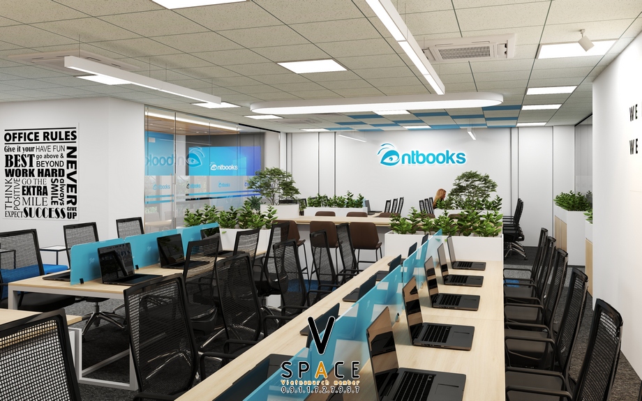 Dự án thiết kế văn phòng 120m2 NTBOOKS 83 Nguyễn Khang > Dự án thiết kế văn phòng 120m2 NTBOOKS 83 Nguyễn Khang