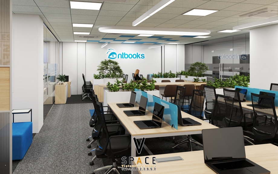 Dự án thiết kế văn phòng 120m2 NTBOOKS 83 Nguyễn Khang > Dự án thiết kế văn phòng 120m2 NTBOOKS 83 Nguyễn Khang