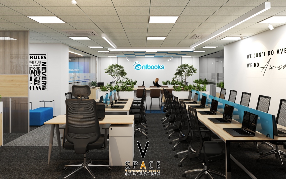 Dự án thiết kế văn phòng 120m2 NTBOOKS 83 Nguyễn Khang > Dự án thiết kế văn phòng 120m2 NTBOOKS 83 Nguyễn Khang