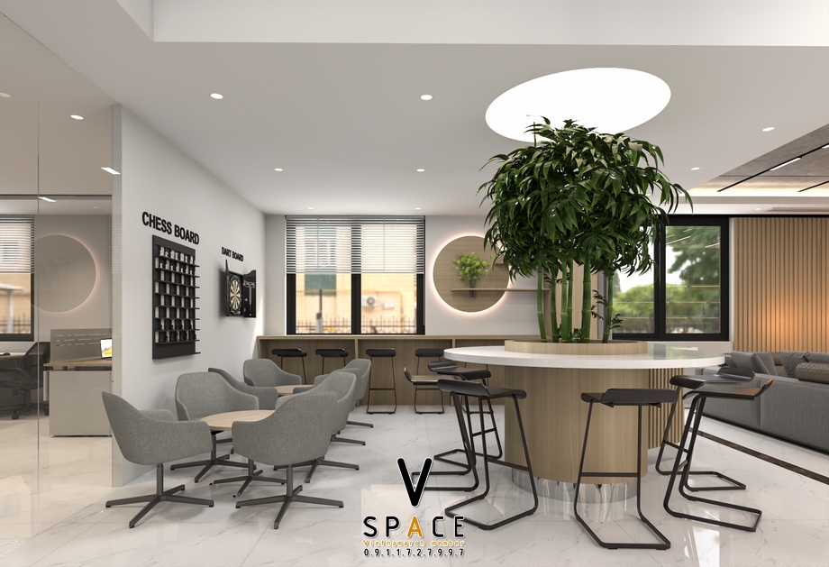 Phối cảnh 3D bản vẽ thiết kế văn phòng 660m2 VMI Lào Cai > Phối cảnh 3D bản vẽ thiết kế văn phòng 660m2 VMI Lào Cai