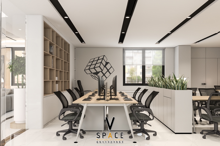 Phối cảnh 3D bản vẽ thiết kế văn phòng 660m2 VMI Lào Cai > Phối cảnh 3D bản vẽ thiết kế văn phòng 660m2 VMI Lào Cai