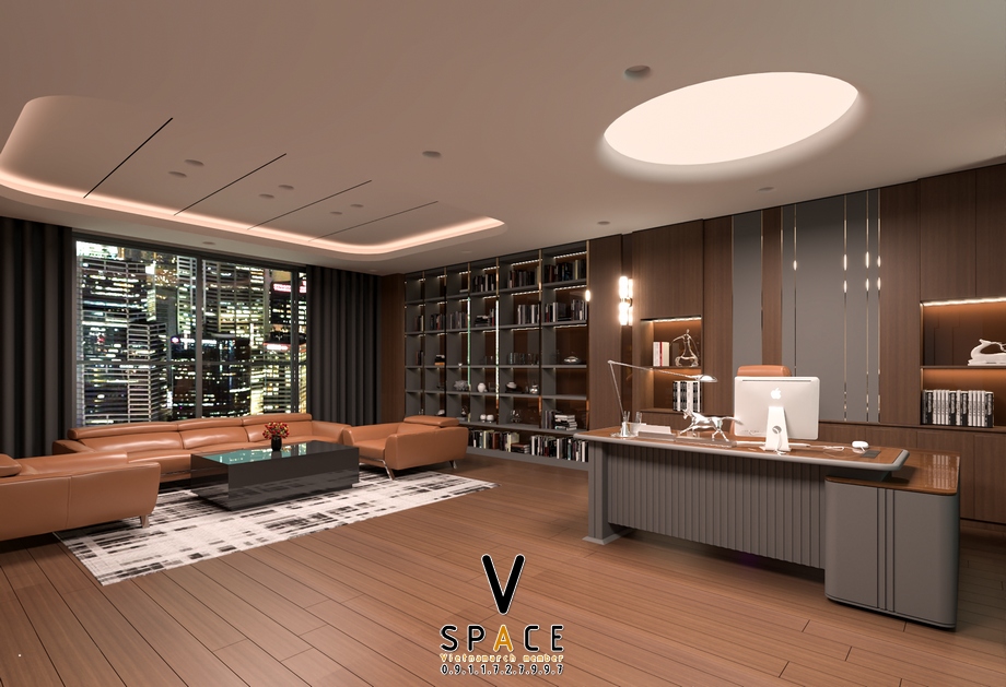 Phối cảnh 3D bản vẽ thiết kế văn phòng 660m2 VMI Lào Cai > Phối cảnh 3D bản vẽ thiết kế văn phòng 660m2 VMI Lào Cai