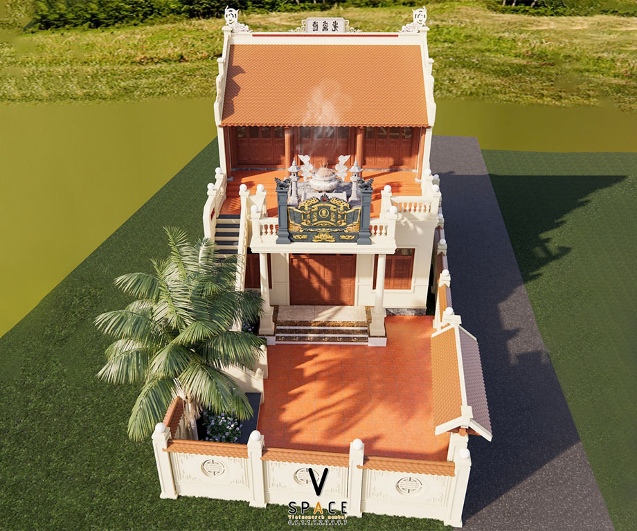 Dự án thiết kế nhà thờ họ 2 tầng 2 mái tại Gia viễn Ninh Bình