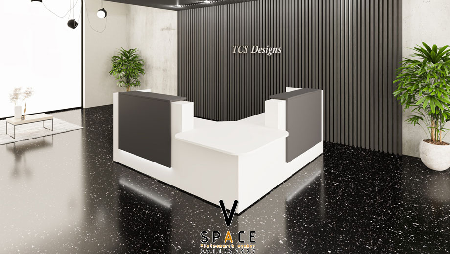 Kích thước quầy lễ tân chữ L tiêu chuẩn > Kích thước quầy lễ tân chữ L tiêu chuẩn