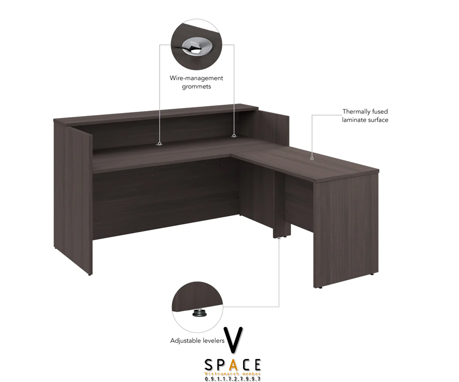 Kích thước quầy lễ tân chữ L tiêu chuẩn > Kích thước quầy lễ tân chữ L tiêu chuẩn