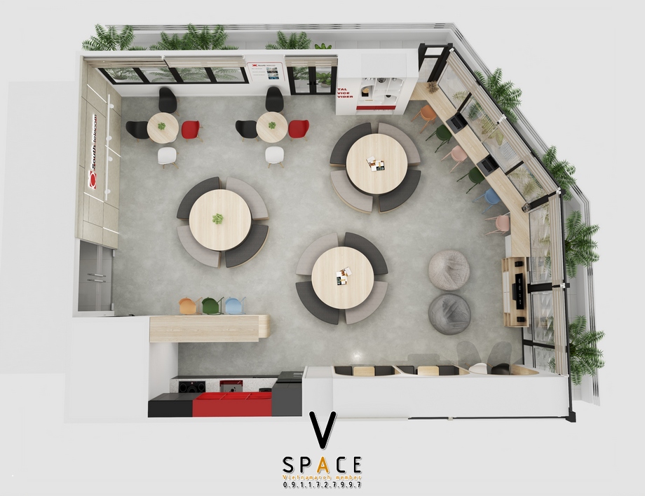 Dự án thiết kế khu vực cafe kết hợp làm việc tại tòa nhà ST Building > Dự án thiết kế khu vực cafe kết hợp làm việc tại tòa nhà ST Building