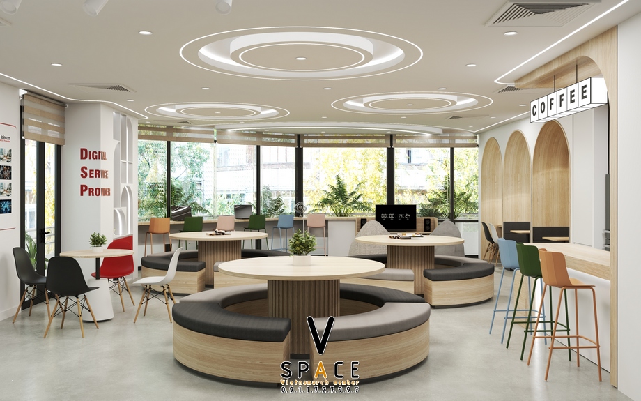 Dự án thiết kế khu vực cafe kết hợp làm việc tại tòa nhà ST Building > Dự án thiết kế khu vực cafe kết hợp làm việc tại tòa nhà ST Building