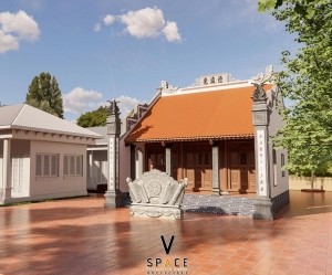 Nhà thờ họ 3 gian có cuốn thư đá tại Đông Tiền Hải Hưng Yên