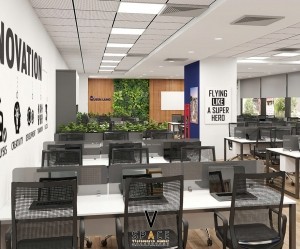 Bản vẽ thiết kế nội thất văn phòng Queen Land Lê Văn Lương
