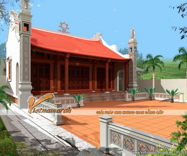 Thiết kế nhà thờ cho nhà ông Nguyễn Bá Huy – Ứng Hòa – Hà Nội