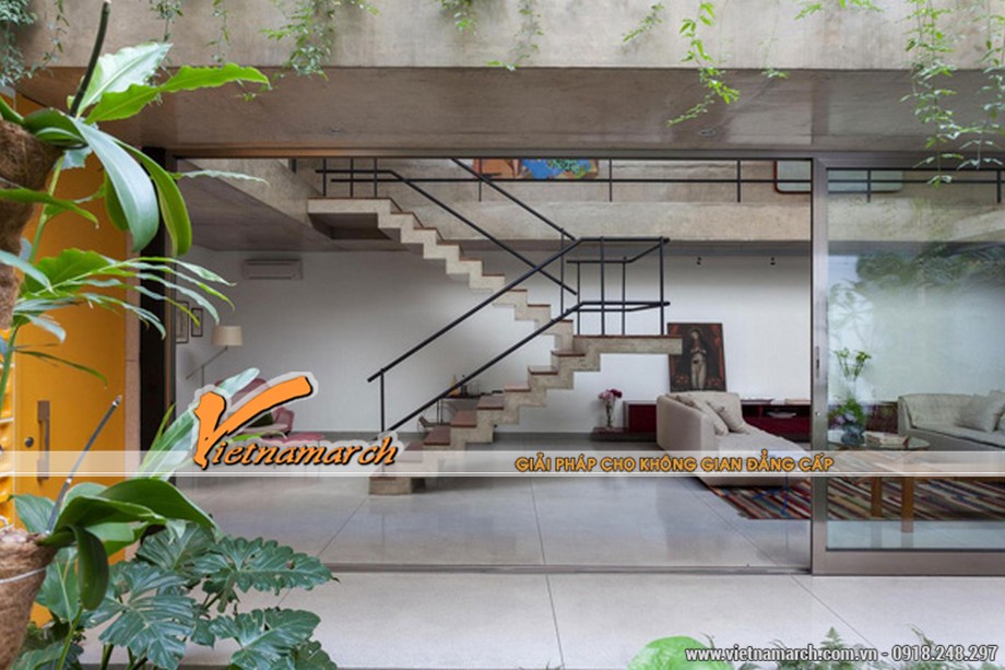 Ý tưởng thiên nhiên trong thiết kế nội thất nhà phố ở Đinh Liệt, Hà Nội > Ý tưởng thiên nhiên - thiet ke noi that nha pho với phòng khách đơn giản