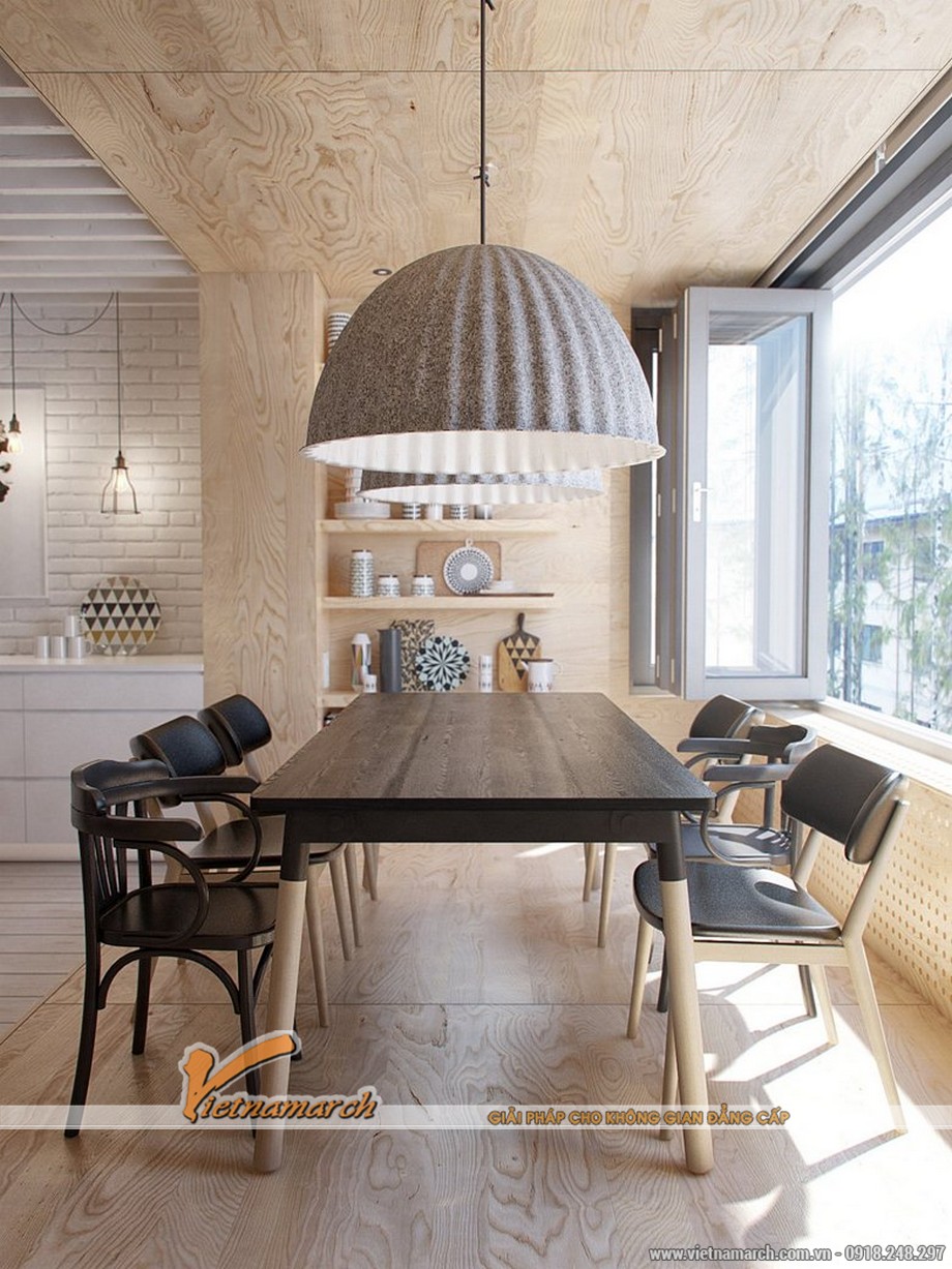 Thiết kế nội thất mang phong cách Nhật cho căn hộ CC Đông Đô > Một không gian bếp ấm cúng.