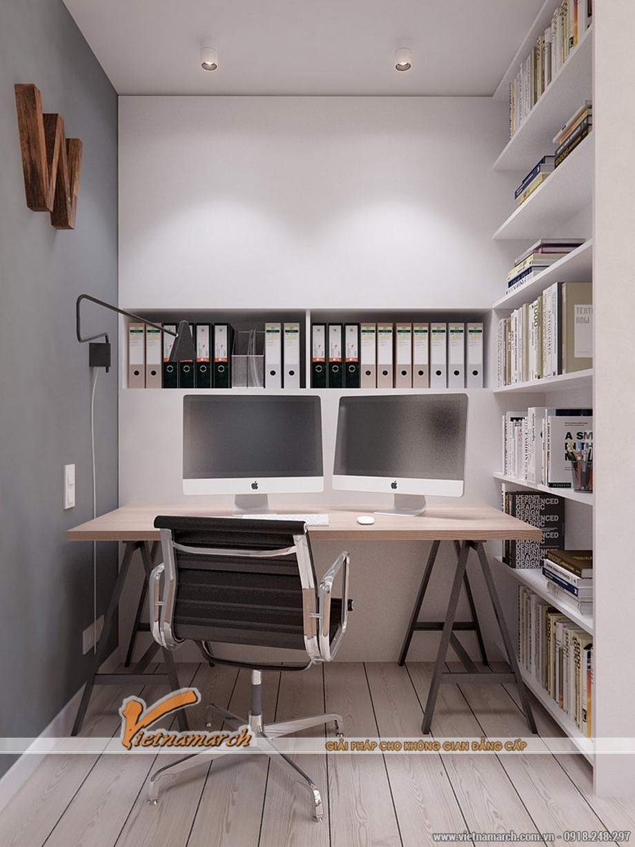 Thiết kế nội thất mang phong cách Nhật cho căn hộ CC Đông Đô > Thiết kế nội thất phòng làm việc