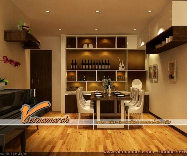 Thiết kế nội thất chung cư đẹp căn hộ 1008 A2 – Hòa Bình – 505 Minh Khai