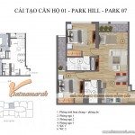2 phương án tối ưu cho thiết kế nội thất chung cư Park Hill Times City căn hộ Park 7-01 (P7-08, P7-09, P7-16)