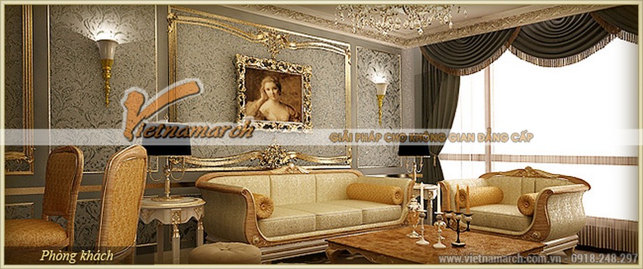 Nội thất cổ điển nhẹ nhàng lịch lãm mà kiêu sa trong căn hộ Athena - D’.Palais de Louis – Tân Hoàng Minh 