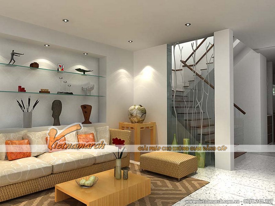 4 mẫu thiết kế nội thất phòng khách hiện đại xu hướng 2016 > Nội thất phòng khách sử dụng các chi tiết đơn giản, không cầu kỳ