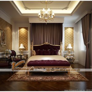 Thiết kế nội thất phòng ngủ theo phong cách cổ điển, sang trọng