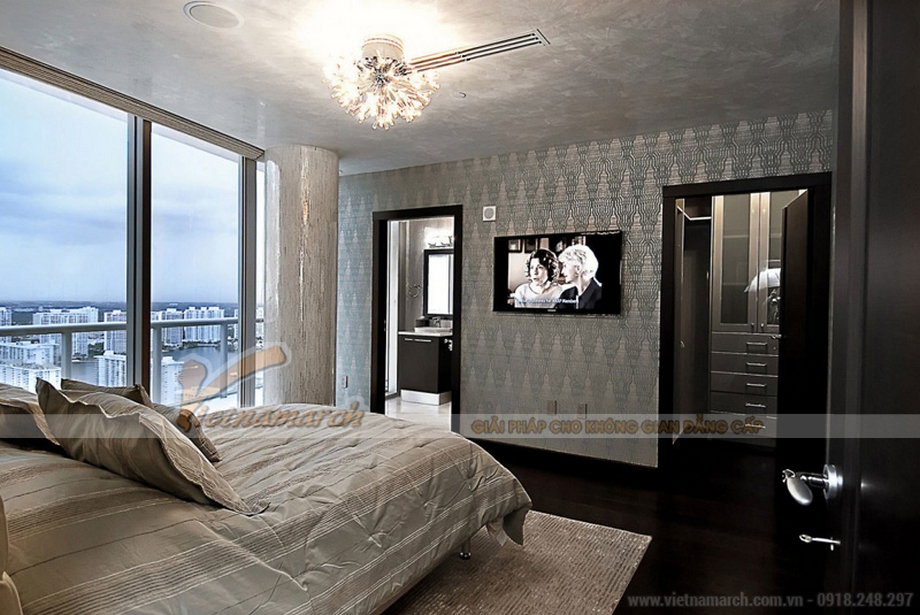Thiết kế Penthouse đẹp như mơ với nội thất mang phong cách đương đại > Thiết kế phòng ngủ căn hộ Penthouse