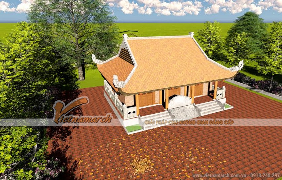 Thiết kế nhà thờ họ 4 mái cong đầu rồng cho nhà cô Liên tại Lục Nam- Bắc Giang > mau-nha-tho-ho-4-mai-tai-bac-giang-02