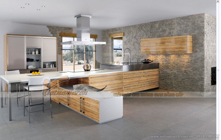 Những mẫu tủ bếp gỗ cao cấp có thiết kế đẹp nhất 2016 > Thiết kế tủ bếp gỗ