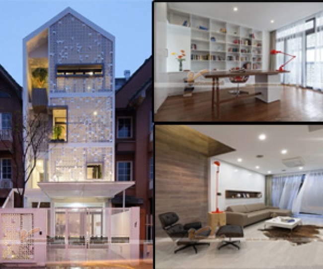 Độc đáo với ý tưởng ngôi nhà có kiến trúc “tổ kén” thiết kế nhà mặt phố 4 tầng