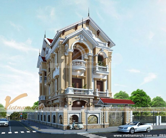 Kiến trúc Pháp trong ngôi biệt thự cổ điển 3 tầng nhà anh Phú – Lạng Sơn