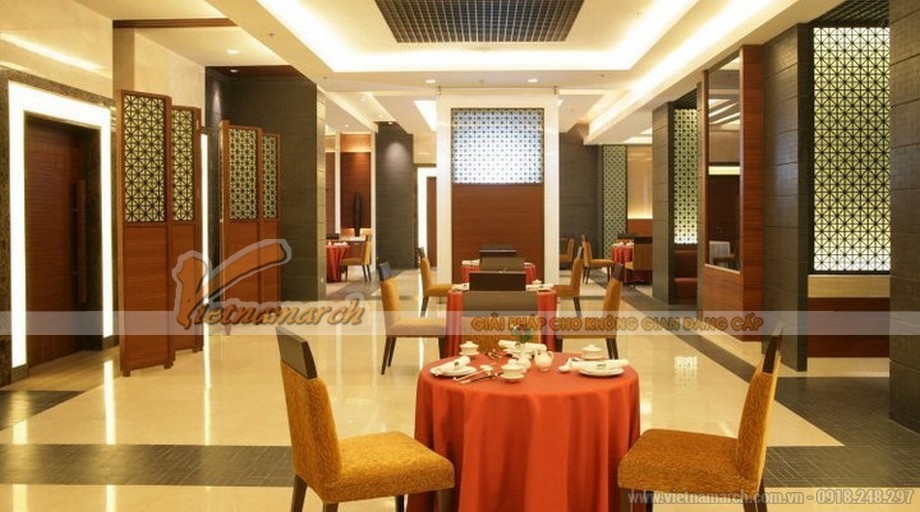 Phương án thiết kế khách sạn nhà hàng Four Wings tại Bankok Thái Lan > Thiết kế nhà hàng Trung đơn giản, cách bày biện theo lối cổ xưa