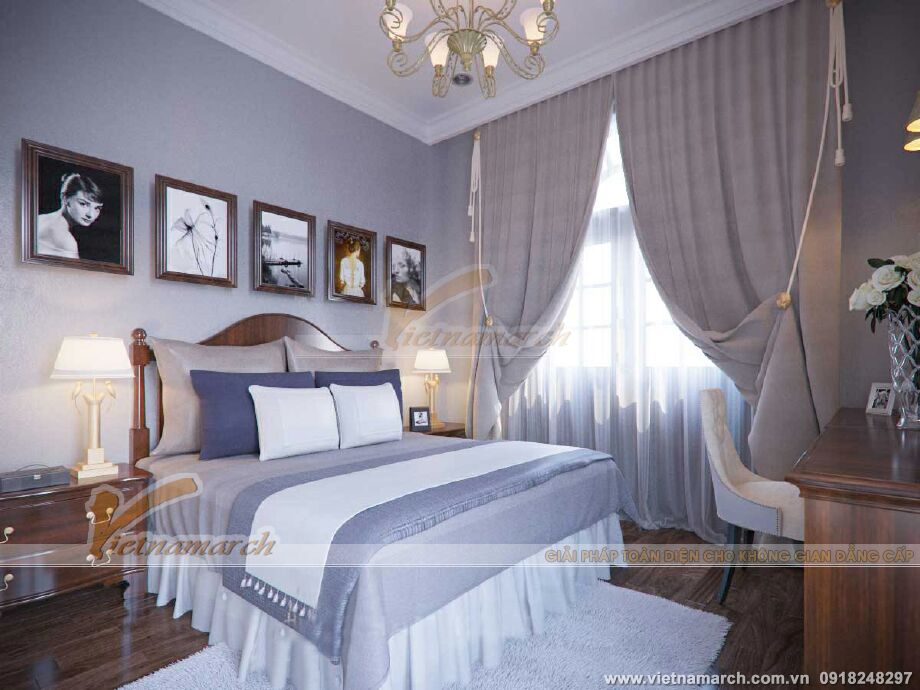 Thiết kế nội thất phòng ngủ cho biệt thự cổ điển 3 tầng tại Ninh Bình