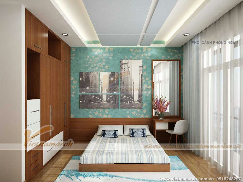 Thiết kế nội thất phòng ngủ master cho nhà lô phố hiện đại 4 tầng tại Hải Phòng
